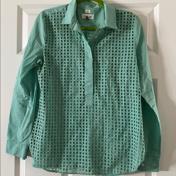 loft eyelet popover blouse - Picture 1 of 6